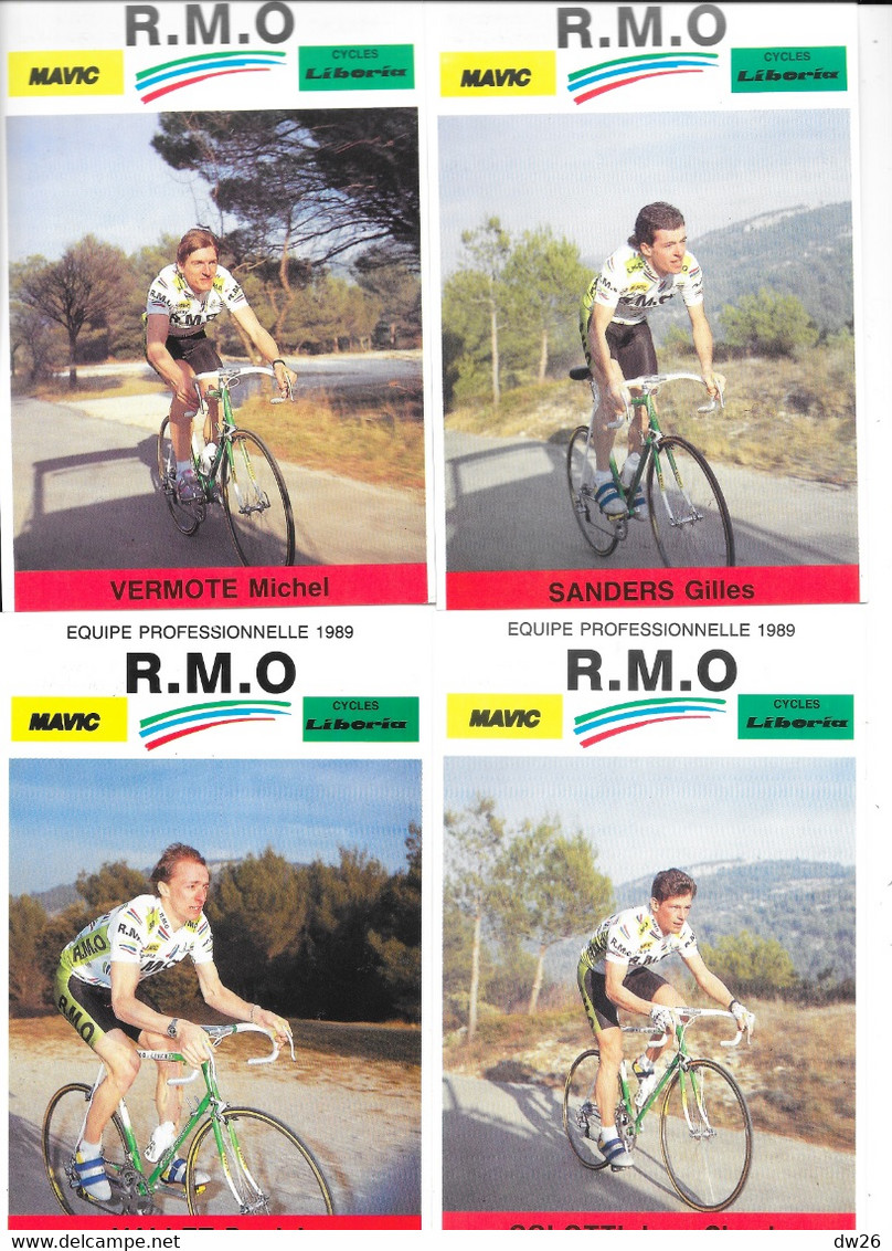 Fiches Cyclisme Avec Palmares - 1989 Equipe Cycliste Professionnelle R.M.O. (Travail Temporaire) 18 Coureurs + Staff - Cyclisme