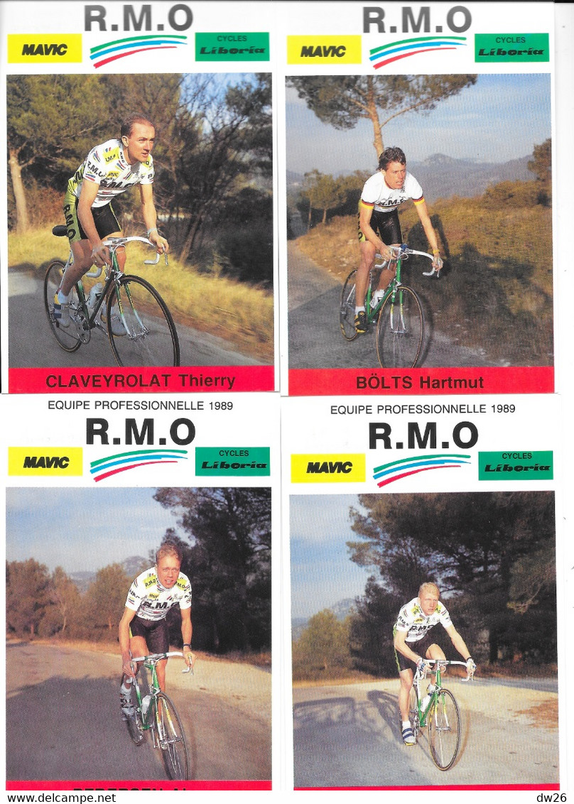 Fiches Cyclisme Avec Palmares - 1989 Equipe Cycliste Professionnelle R.M.O. (Travail Temporaire) 18 Coureurs + Staff - Cyclisme