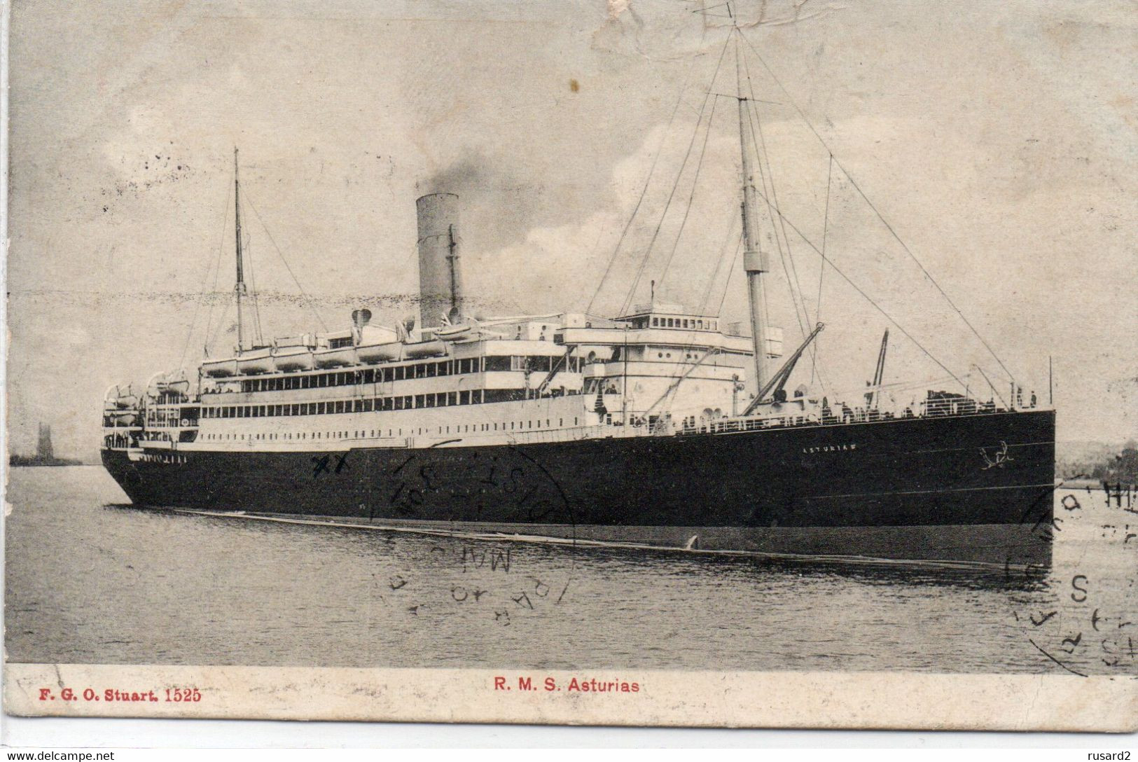 CPA -RMS Asturias-Postée En Haute Mer-Tampon Paquebot - Dampfer