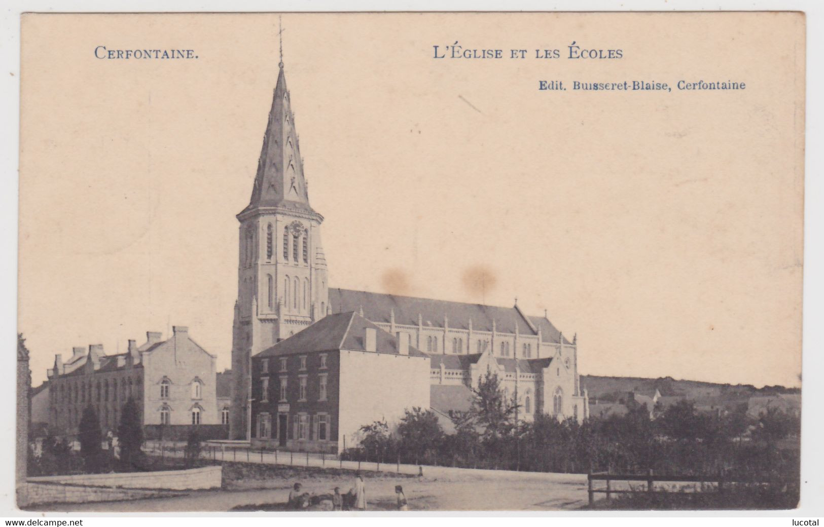 Cerfontaine - L' Eglise Et Les Ecoles - 1908 - Edit. Marcovici / Buisseret-Blaise, Cerfontaine - Cerfontaine