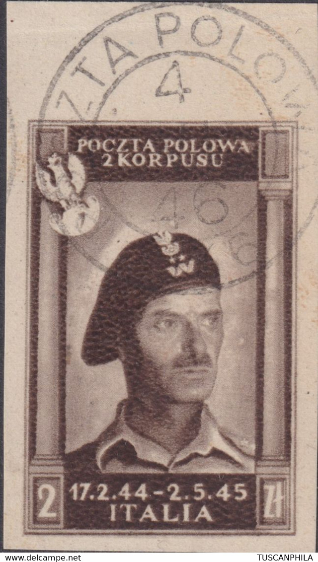 Corpo Polacco Vittorie Polacche 1946 2 Z. Sass. 16A MNH** Cv.1000 - 1946-47 Corpo Polacco Periode