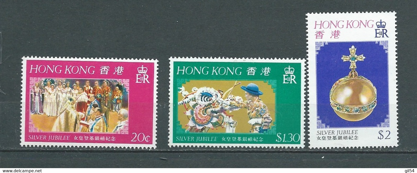 Hong Kong  Silver  Jubilee 1977 -  Série Yvert N° 325 / 327 ** 3 Valeurs Neuves Sans Charnière   - Bip4001 - Neufs