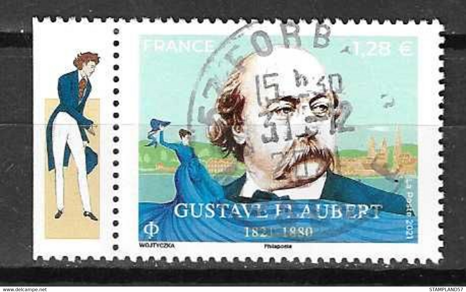 FRANCE 2021 - Timbre - Gustave Flaubert Oblitéré Cachet Rond - Gebraucht