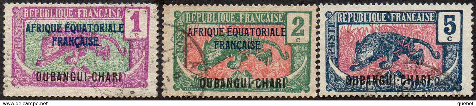 Oubangui Obl. N°  43 - 44 - 46 - Timbre Du Congo Surchargé - Used Stamps