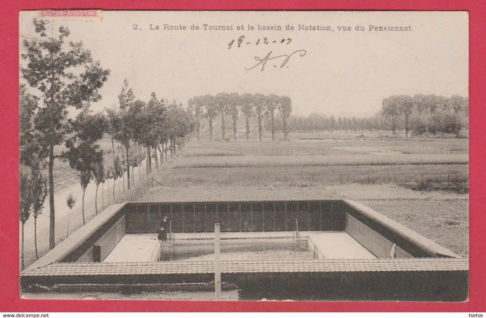 Passy-Froyennes - La Route De Tournai Et Le Bassin De Natation, Vus Du Pensionnat - 1907 ( Voir Verso ) - Tournai