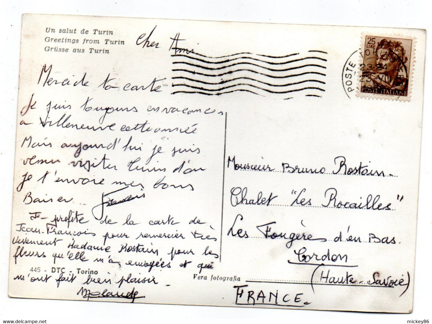 Italie--TORINO--TURIN--1952--Multivues ...Greetings From Turin........timbre..........cachet................à Saisir - Panoramische Zichten, Meerdere Zichten