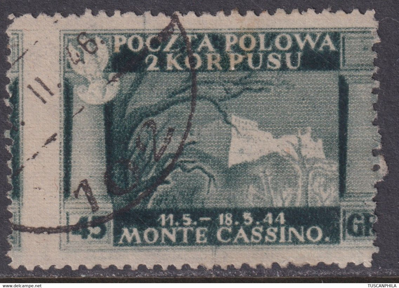 Corpo Polacco Vittorie Polacche 1946 45 G. Sass. 5ad Usato NQ - 1946-47 Corpo Polacco Periode