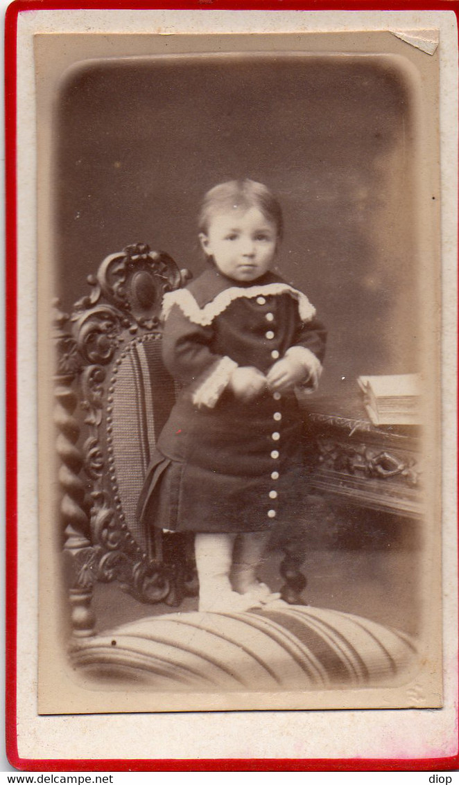 Carte De Visite Cdv Photographie, Richou Etampes, Lucien Gilbon  Enfant - Persone Anonimi