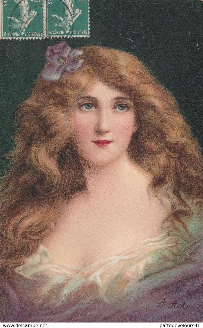 CPA Jeune Fille Glamour Girl Belle Chevelure Young LadySignorina Haar Capelli Hair Illustrateur A. ASTI - Asti