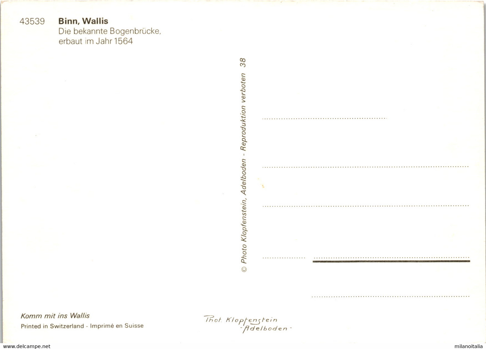 Binn, Wallis - Bogenbrücke (43539) - Binn