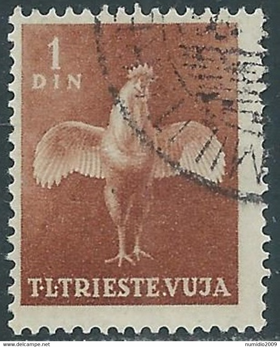 1951 TRIESTE B USATO ANIMALI DOMESTICI 1 D - RA10-2 - Oblitérés