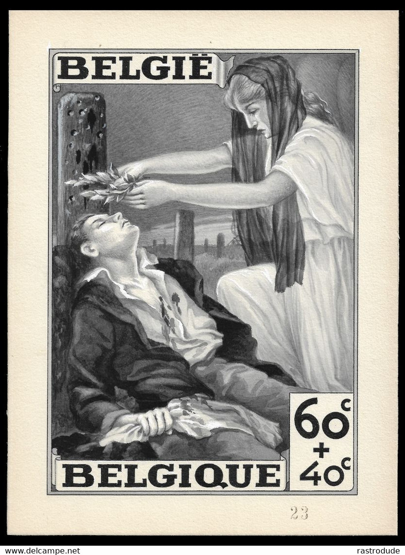 1945 HAND PAINTED ESSAY WAR VICTIMS RELIEF-HANDGEMALT ESSAY HILFE KRIEGSOPFER-ESSAI PEINT MAIN SECOURS VICTIMES GUERRE - Proyectos No Adoptados [NA]