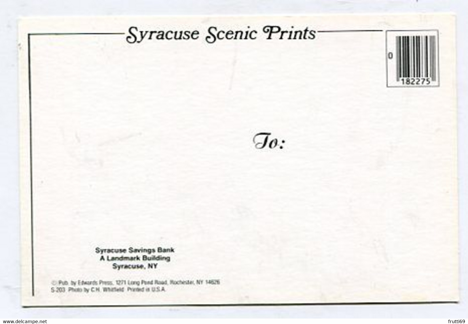 AK 017096 USA - New York - Syracuse - Syracuse Servings Bank - Syracuse