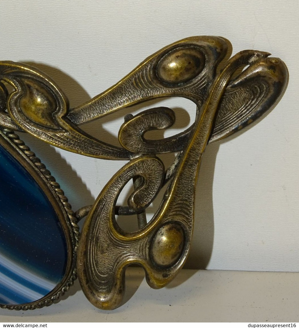 BELLE BOUCLE De CEINTURE ART NOUVEAU METAL Argenté PIERRE AGATE OBJET DE COLLECTION VETEMENTS ANCIENS - Andere & Zonder Classificatie