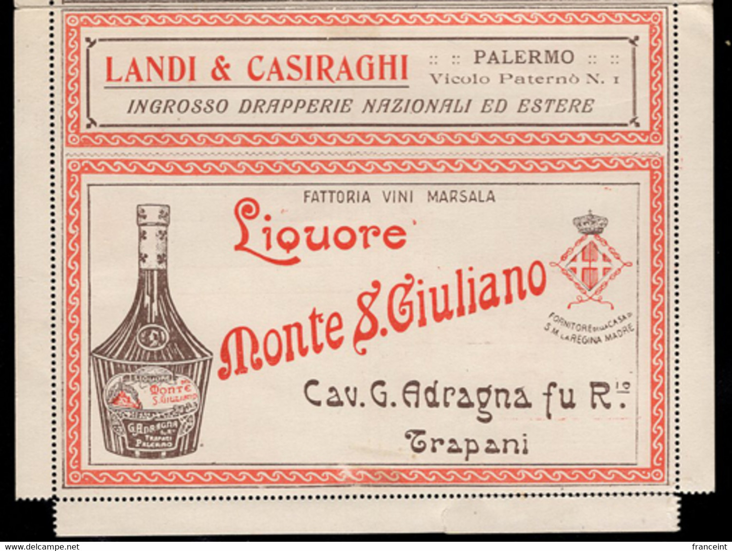 ITALY(1923) BLP Letter. Mechanical Wine Press. Bottle Of Marsala. Clothing. Liquors. Maritime Passenger Service. Etc - Zegels Voor Reclameomslagen (BLP)