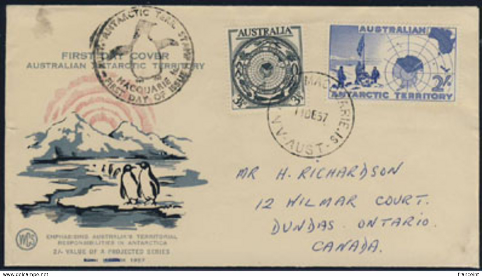 AUSTRALIAN ANTARCTIC TERRITORY(1957) Penguin. FDC With Commemorative Cancel & Cachet. Scott No L4. - FDC