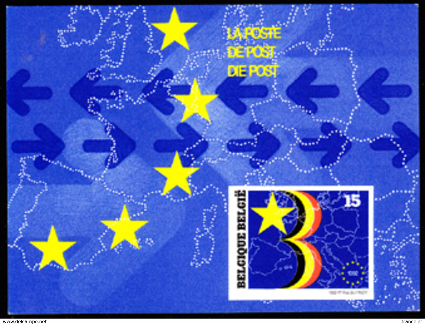 BELGIUM(1992) European Common Market. Deluxe Proof (LX81). Scott No 1406, Yvert No 2415. - Luxuskleinbögen [LX]