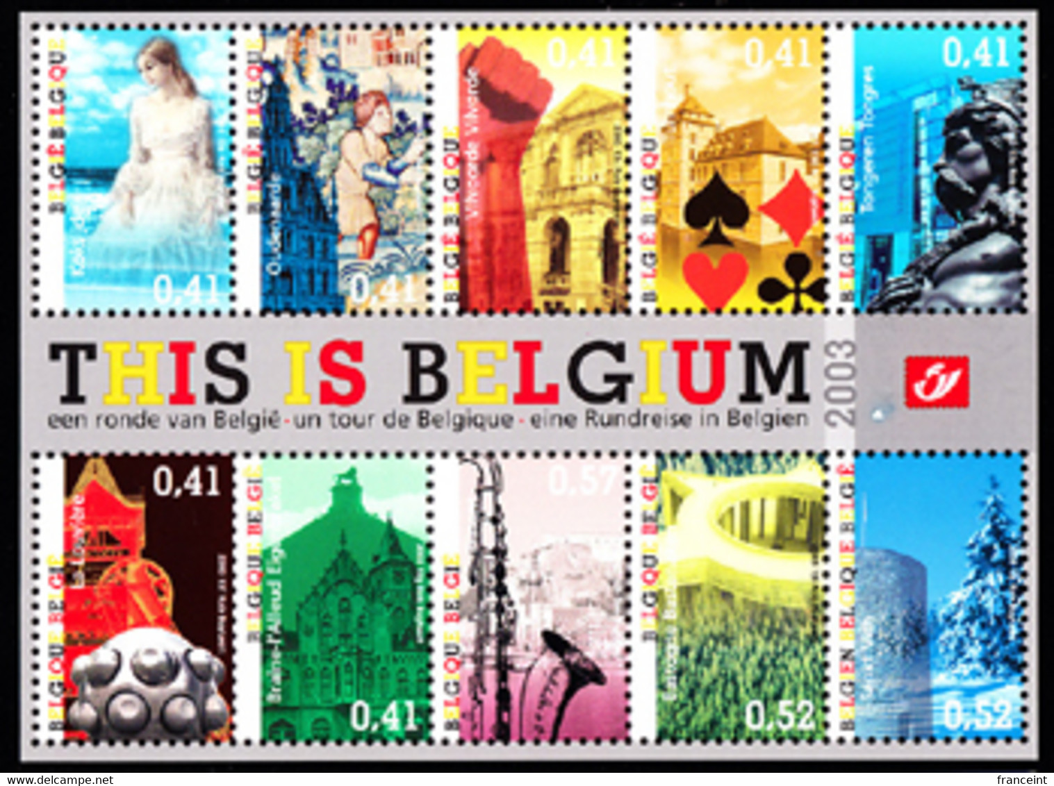 BELGIUM(2003) Belgian Tourist Spots. Deluxe Proof (LX92). Scott No 1962. - Folettos De Lujo [LX]
