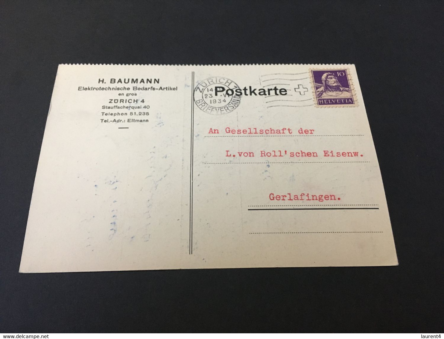 (5 C 14) Letter Card - Switzerland - Dated 1934 - POSTED To Garlafingen - Altri & Non Classificati