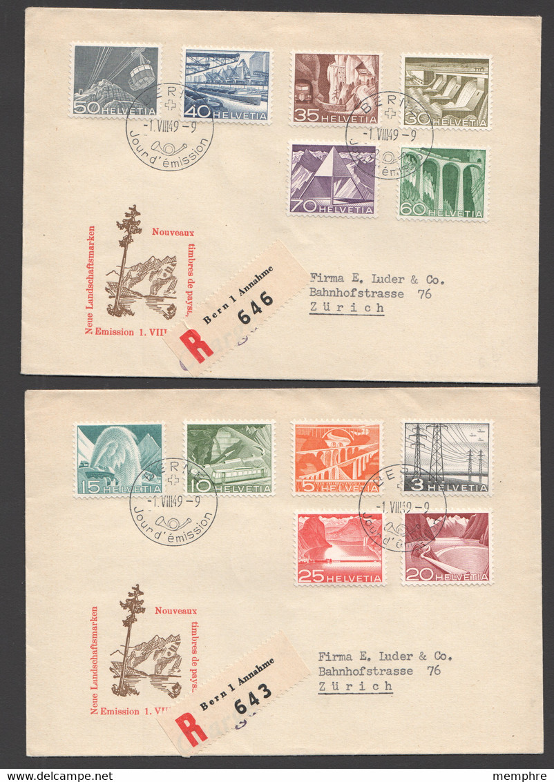 1949  Technics And Landscape MiNr 529-540 Matched Set Of 6 FDCs- Italian, French And German - FDC