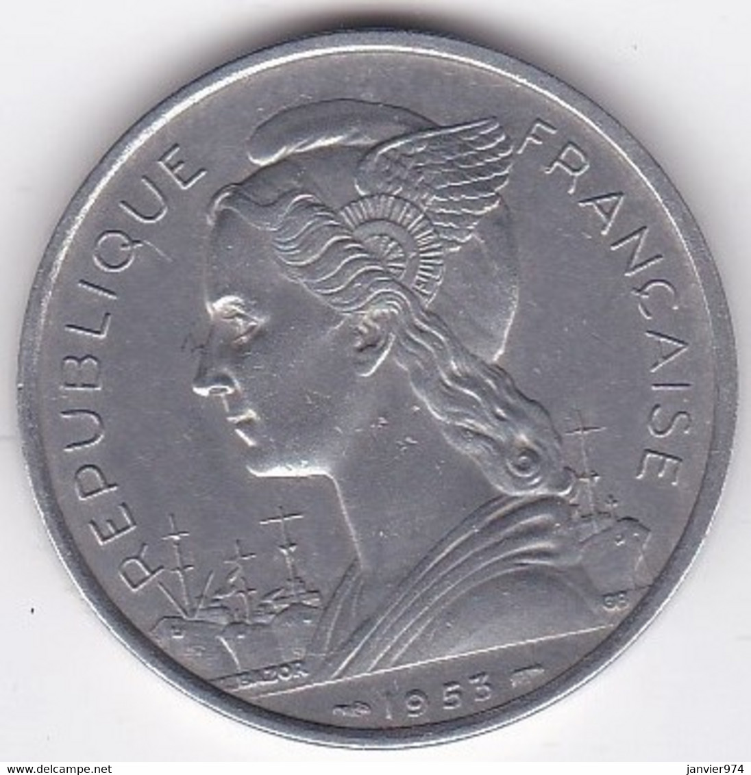 Madagascar, 5 Francs 1953 , En Aluminium , Lec# 106 - Madagascar