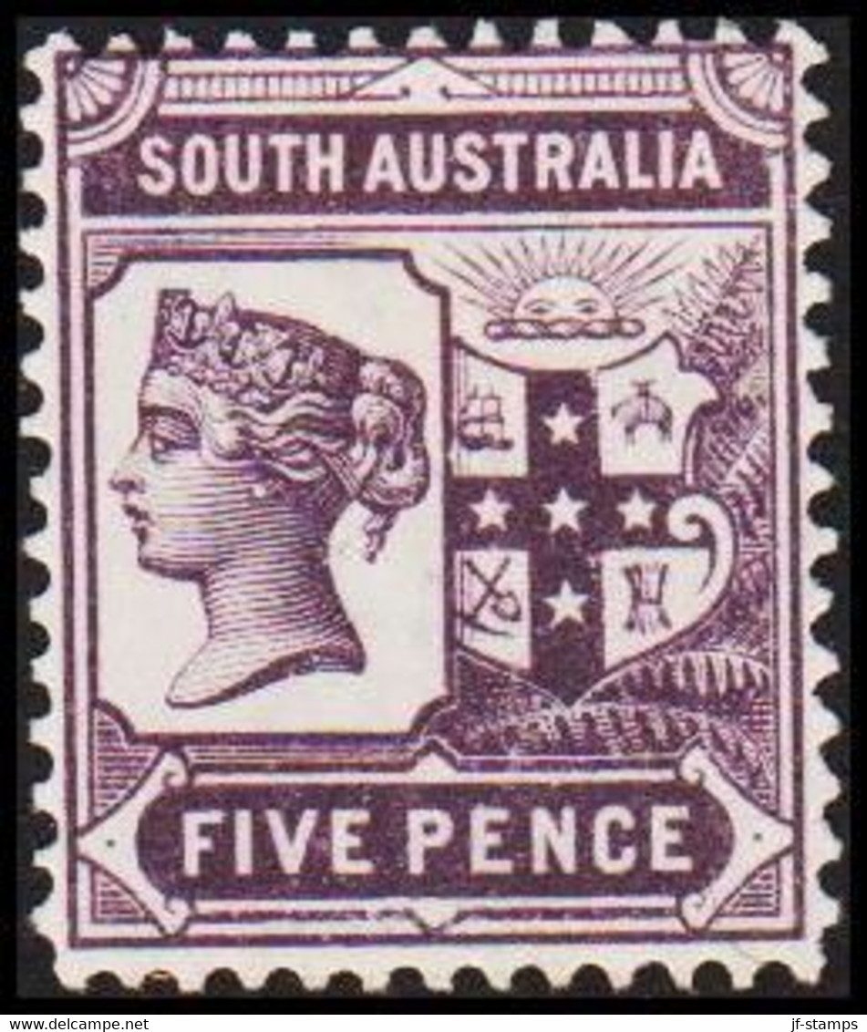 1894-1906. SOUTH AUSTRALIA.  FIVE PENCE VICTORIA. Hinged.. (MICHEL 77) - JF512434 - Ongebruikt