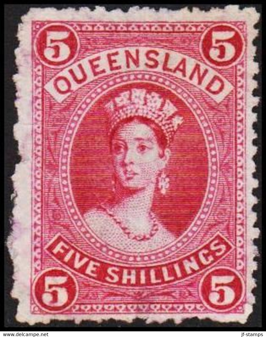 1882-1886. QUEENSLAND. FIVE SHILLINGS Victoria. Tear.  (michel 60) - JF512450 - Neufs