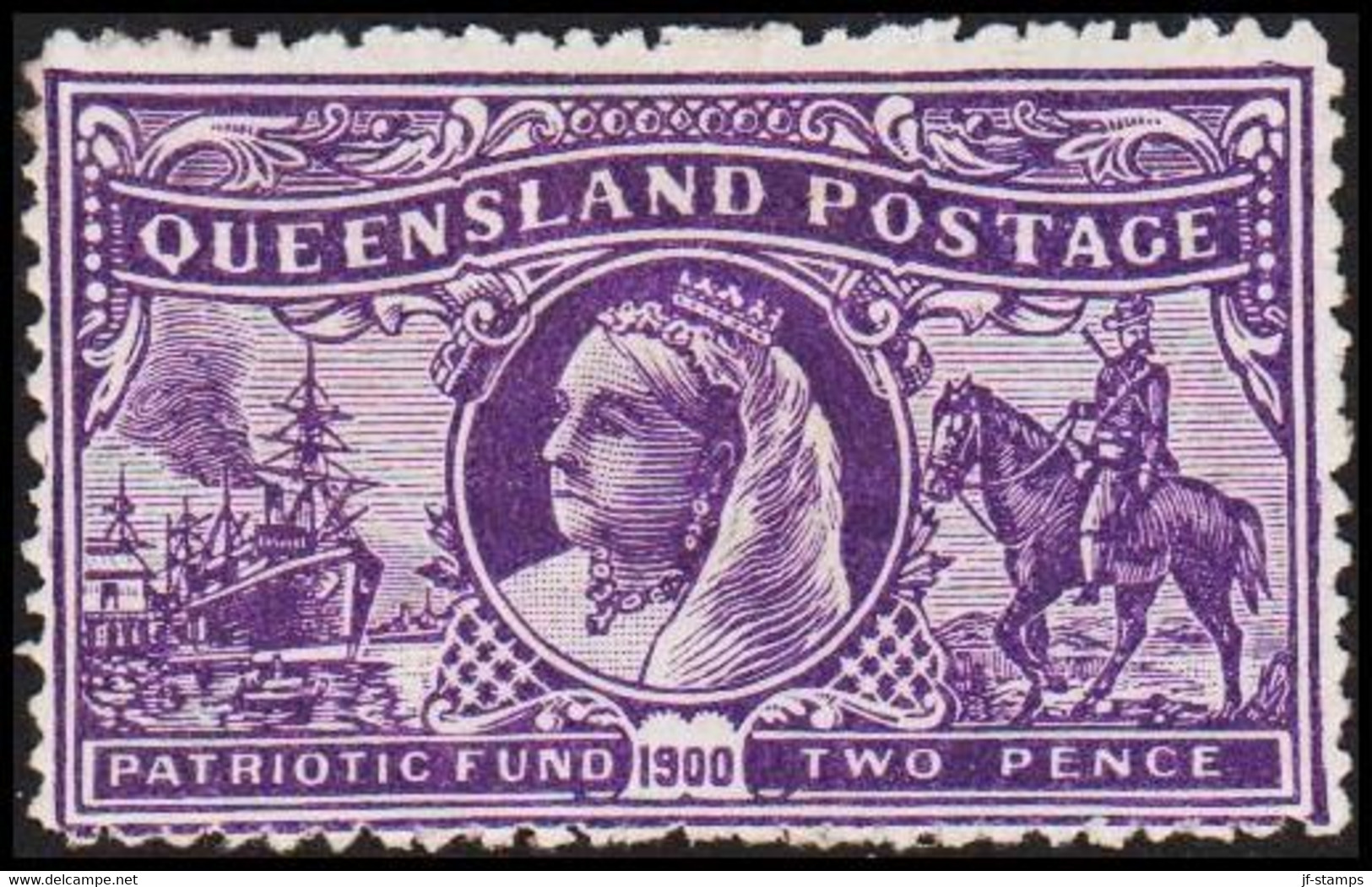 1900. QUEENSLAND. TWO PENCE  Victoria. PATRIOTIC FUND 1900. Hinged. Unusual Stamp.  (michel 108) - JF512455 - Ungebraucht