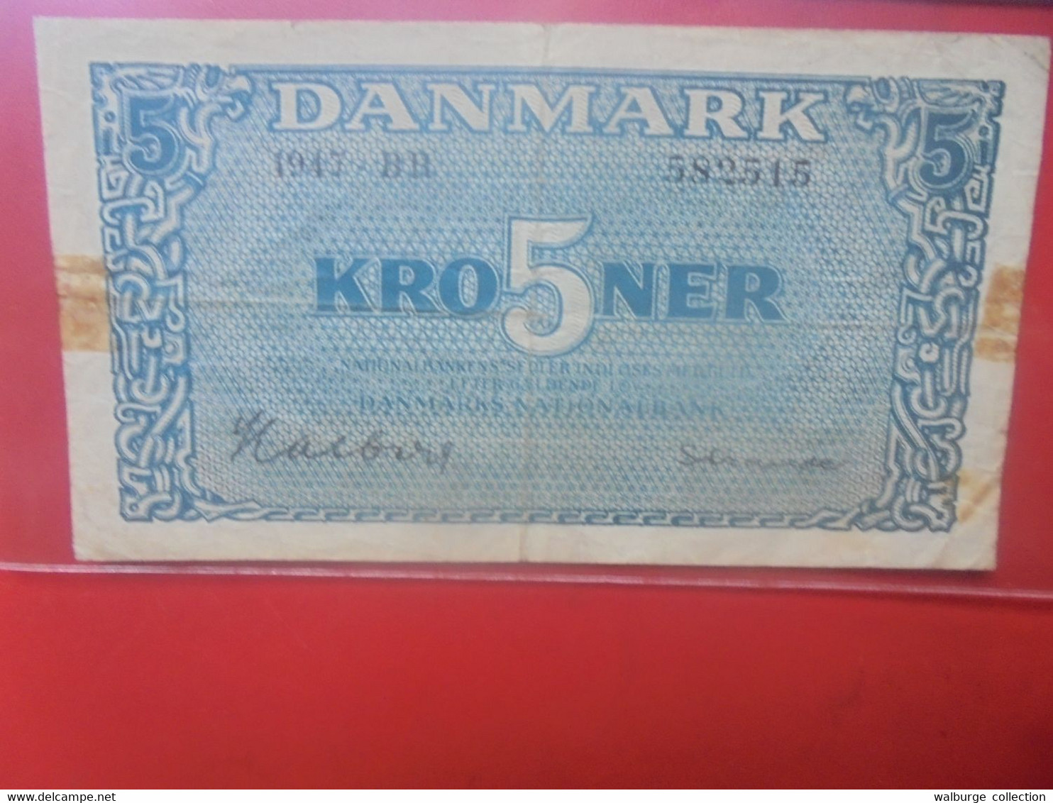 DANEMARK 5 KRONER 1947 Circuler (B.26) - Dinamarca