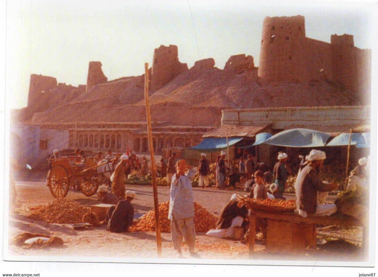 CARTE   17.5  X 12.5 CM -      AFGHANISTAN    -   HERAT    CITADELLE ET MARCHE AUX FRUITS - Afghanistan