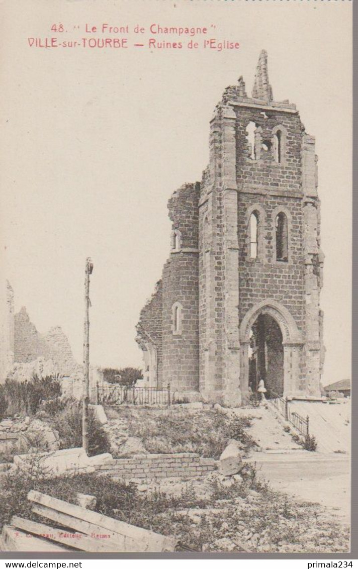 VILLE SUR TOURBE - RUINES DE L EGLISE - - Ville-sur-Tourbe