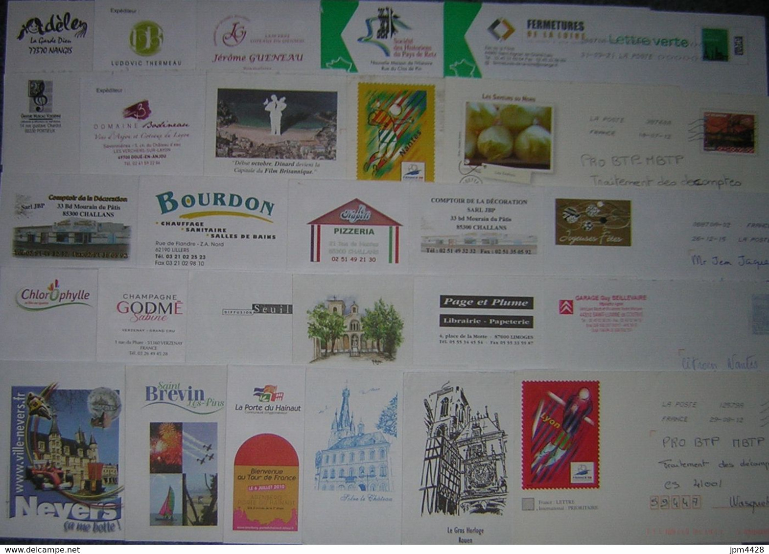 PAP  Prêt à Poster Oblitérés, Lot 95 PAP LA POSTE Repiquages Différents, - Collections & Lots: Stationery & PAP