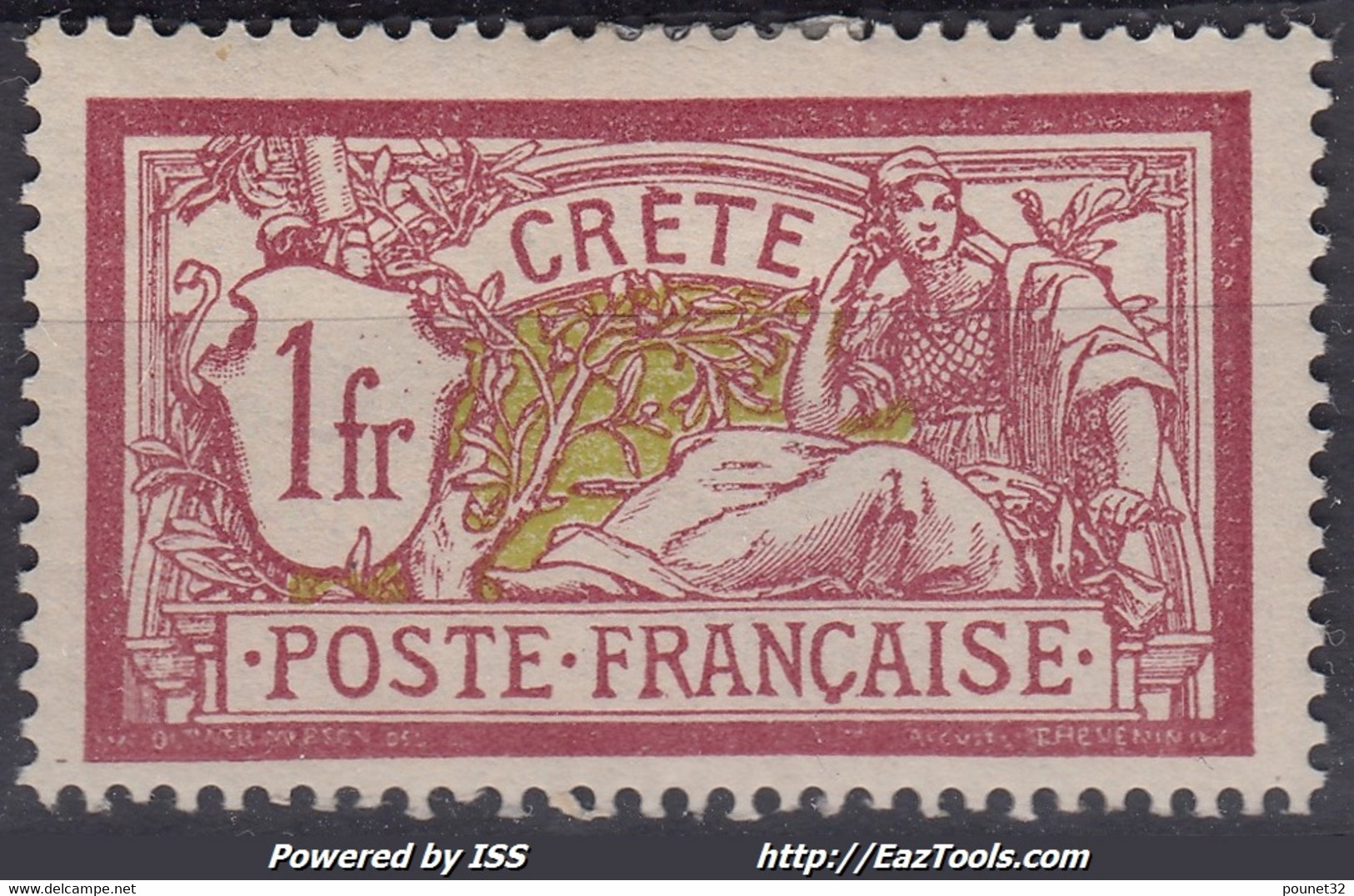 CRETE : MERSON 1 Fr N° 13 NEUF * GOMME AVEC CHARNIERE - TRES FRAIS - Unused Stamps