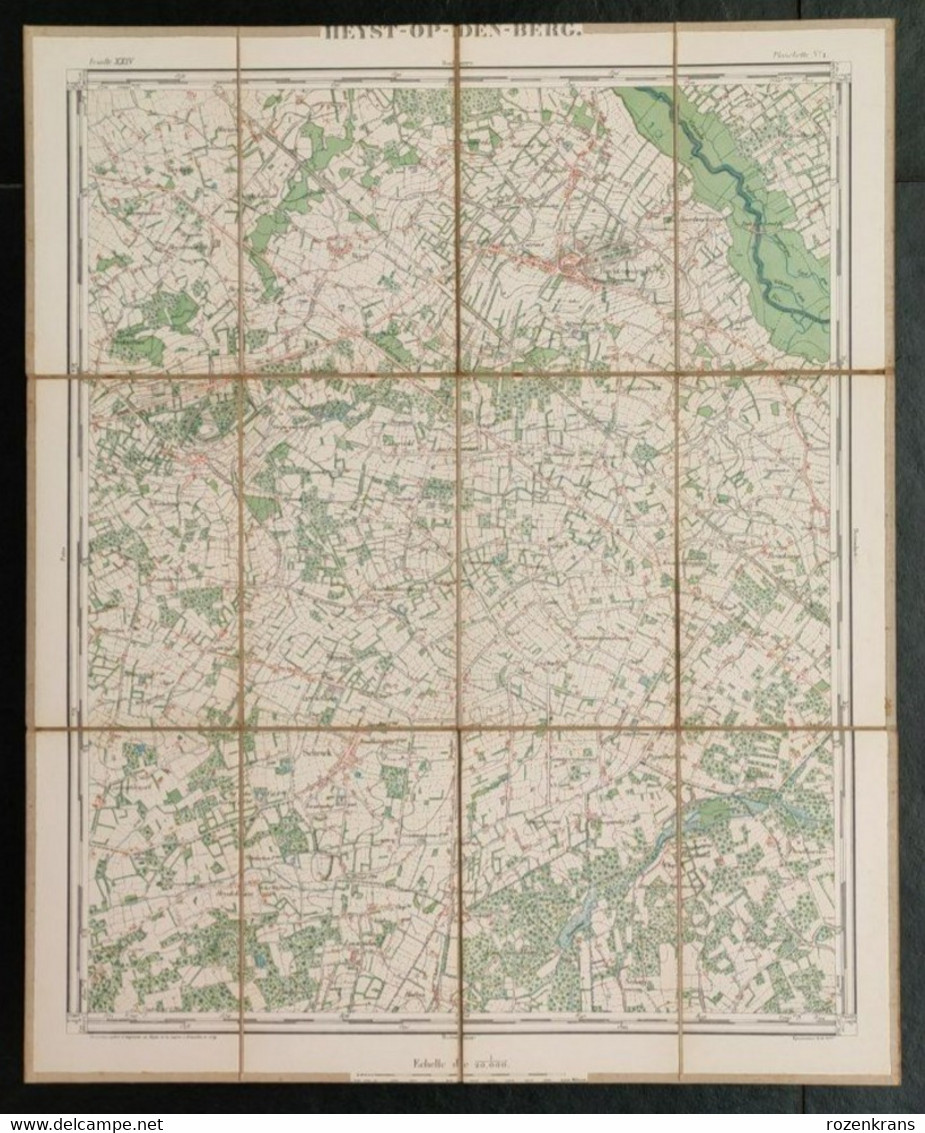 TOPSTUK Oude Topografische & Militaire Kaart 1869 STAFKAART Heist Op Den Berg Schriek Beersel Beerselberg Hallaar Werft - Topographische Kaarten