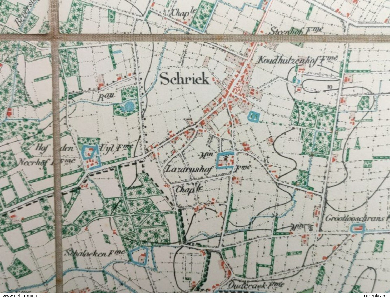 TOPSTUK Oude Topografische & Militaire Kaart 1869 STAFKAART Heist Op Den Berg Schriek Beersel Beerselberg Hallaar Werft - Topographical Maps