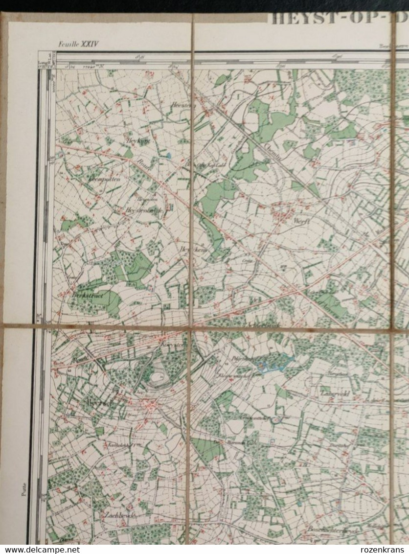 TOPSTUK Oude Topografische & militaire kaart 1869 STAFKAART Heist op den Berg Schriek Beersel Beerselberg Hallaar Werft