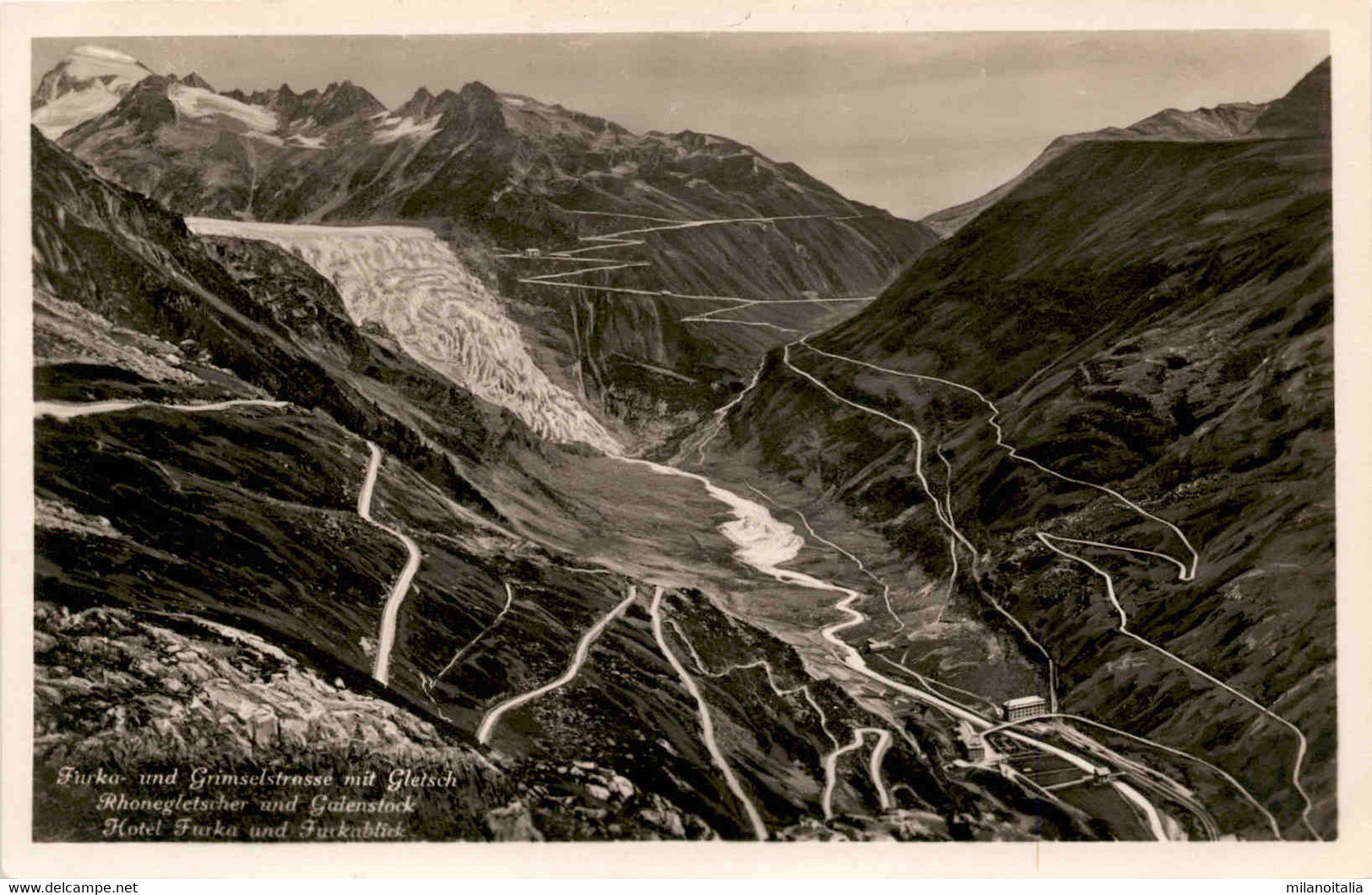 Furka- Und Grimselstrasse Mit Gletsch, Rhonegletscher Und Galenstock (2409) - Lens