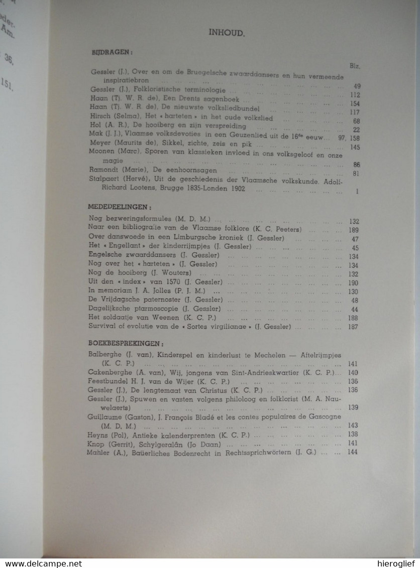 VOLKSKUNDE 1947 N° 1 Volkssprookje Folklore Uit Vlaanderen Martelgans Aleit Gans Volkskunst Heemkunde Inhoud Zie Foto 2 - Histoire