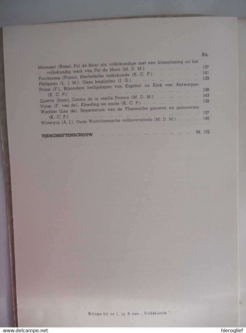 VOLKSKUNDE 1947 N° 1 Volkssprookje Folklore Uit Vlaanderen Martelgans Aleit Gans Volkskunst Heemkunde Inhoud Zie Foto 2 - Histoire