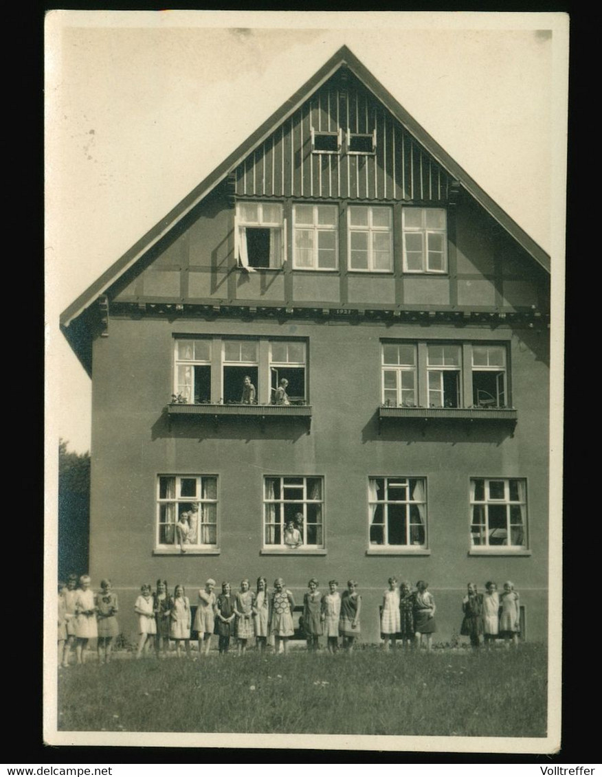 Orig. Foto 1929 Wunstorf OT Steinhude Jugendherberge 1929, Cute Girls Pigtails, Schoolgirl - Wunstorf