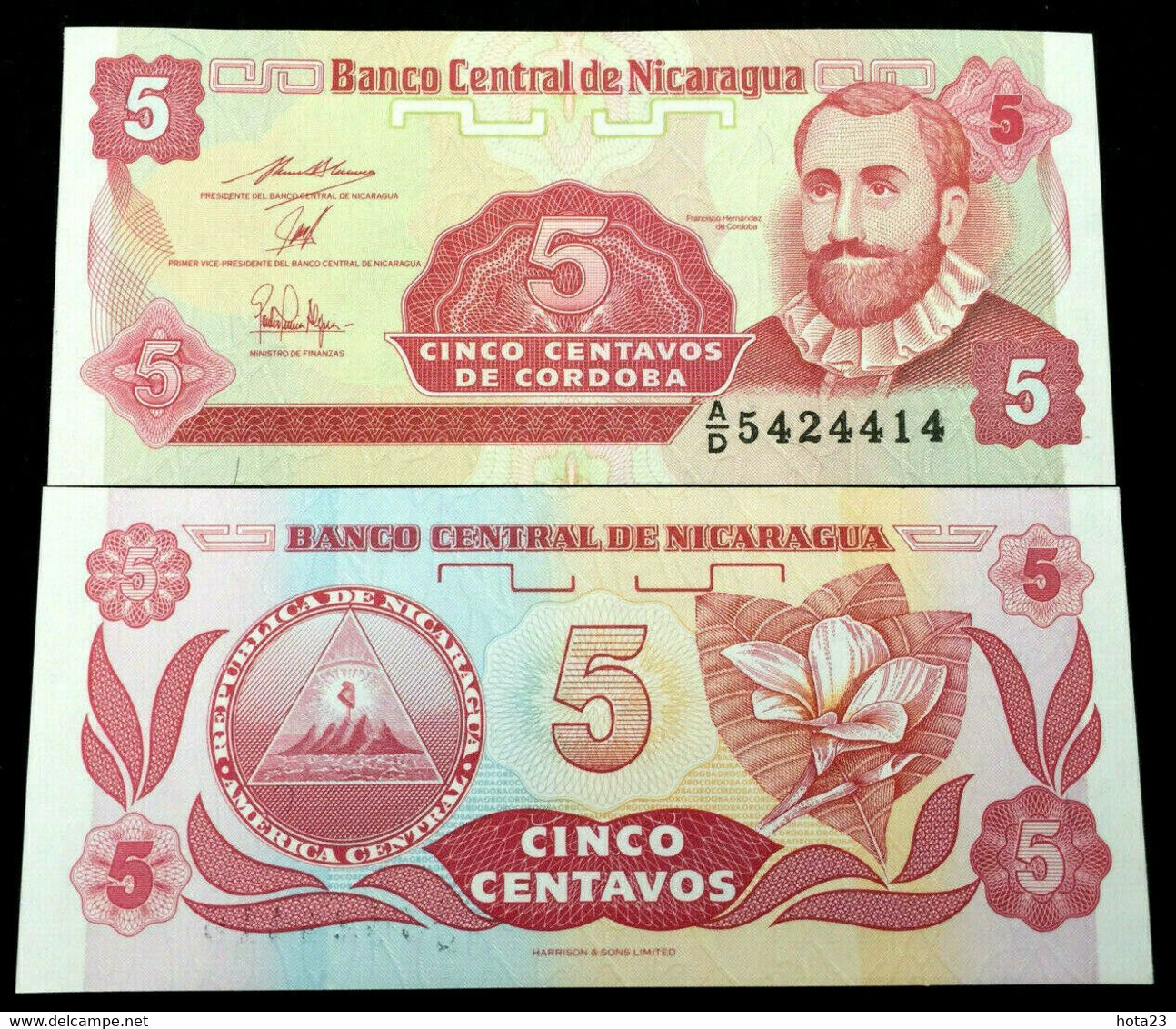 NICARAGUA 5 Centavo Year 1991 Banknote World Paper Money UNC - Nicaragua