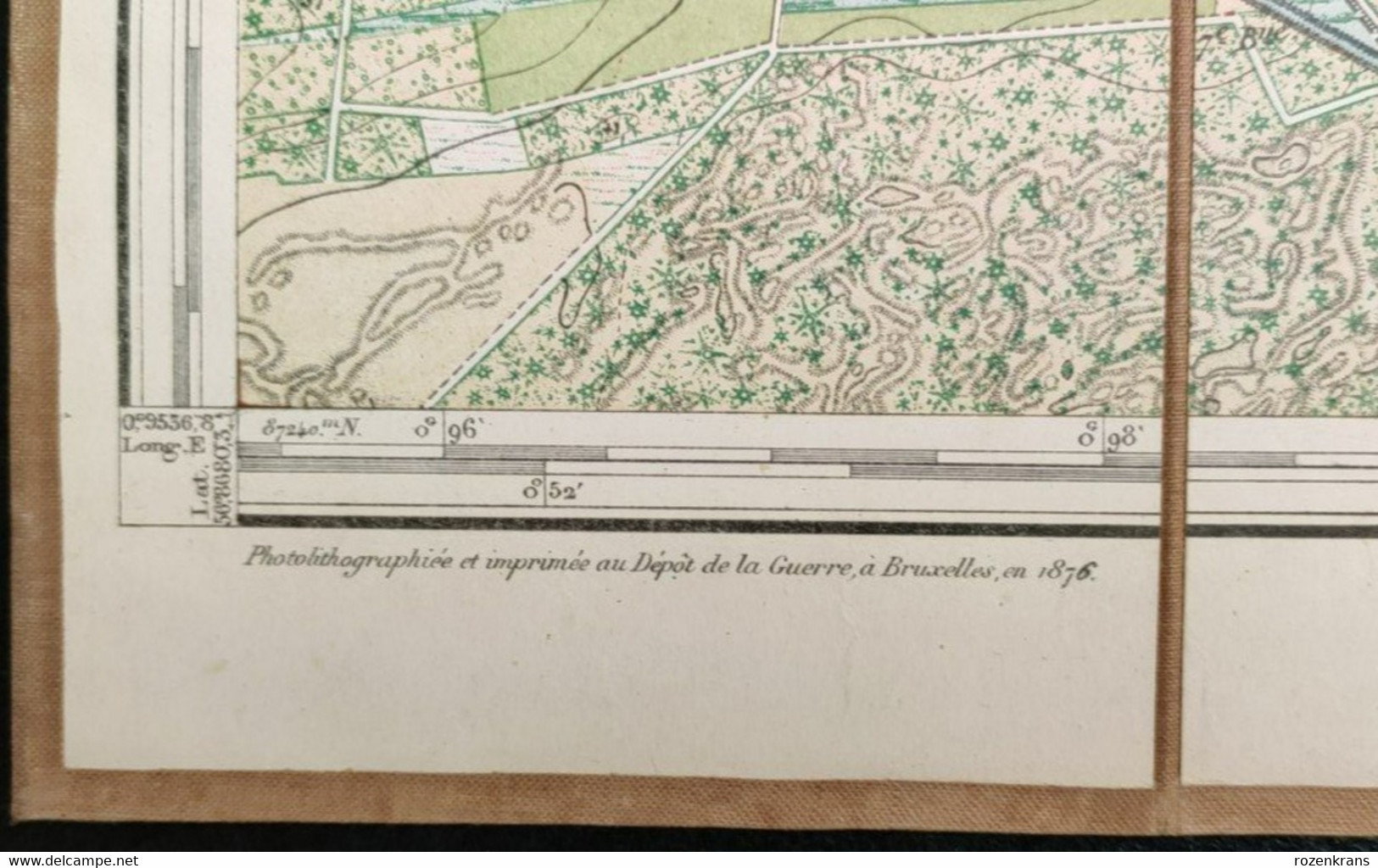 TOPSTUK Oude Topografische & militaire kaart 1876 STAFKAART Lommel Limburg Lutlommel Hamont Mol Hoge Maat Kempen