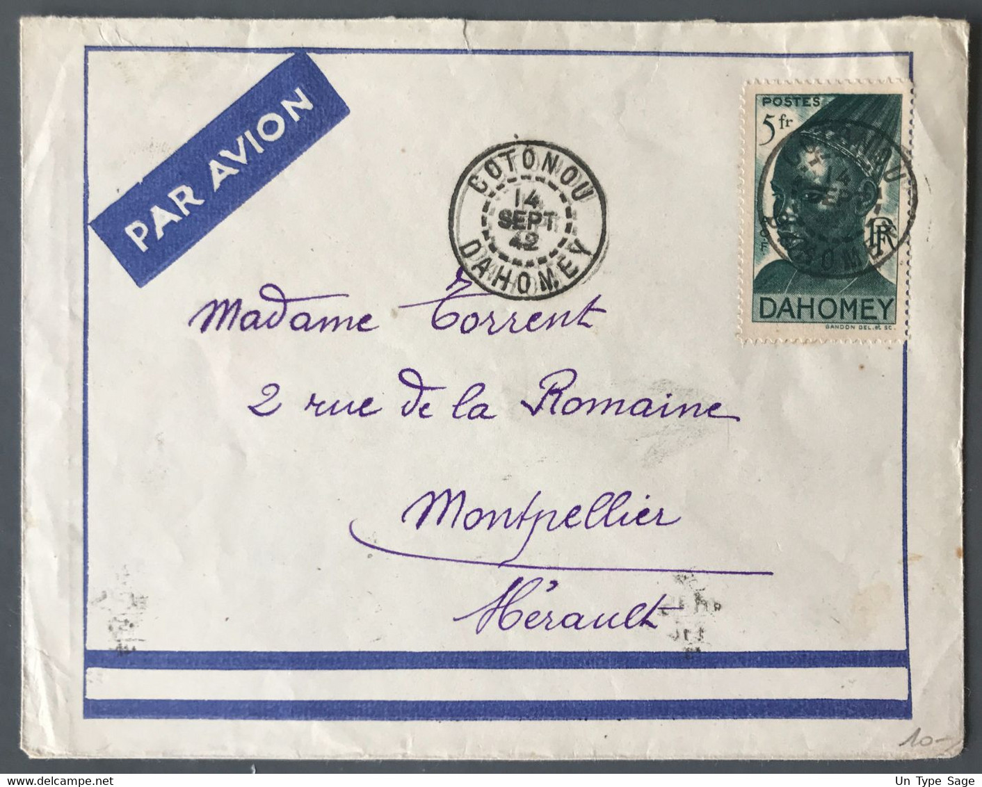 Dahomey N°139 Seul Sur Enveloppe TAD Cotonou, Dahomey 14.9.1942 - (C1167) - Storia Postale