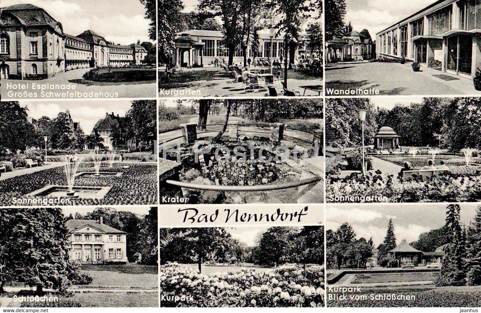 Bad Nenndorf - Hotel Esplanade - Kurgarten - Wandelhalle - Sonnengarten - Krater - Kurpark - 1961 - Germany - Used - Bad Nenndorf