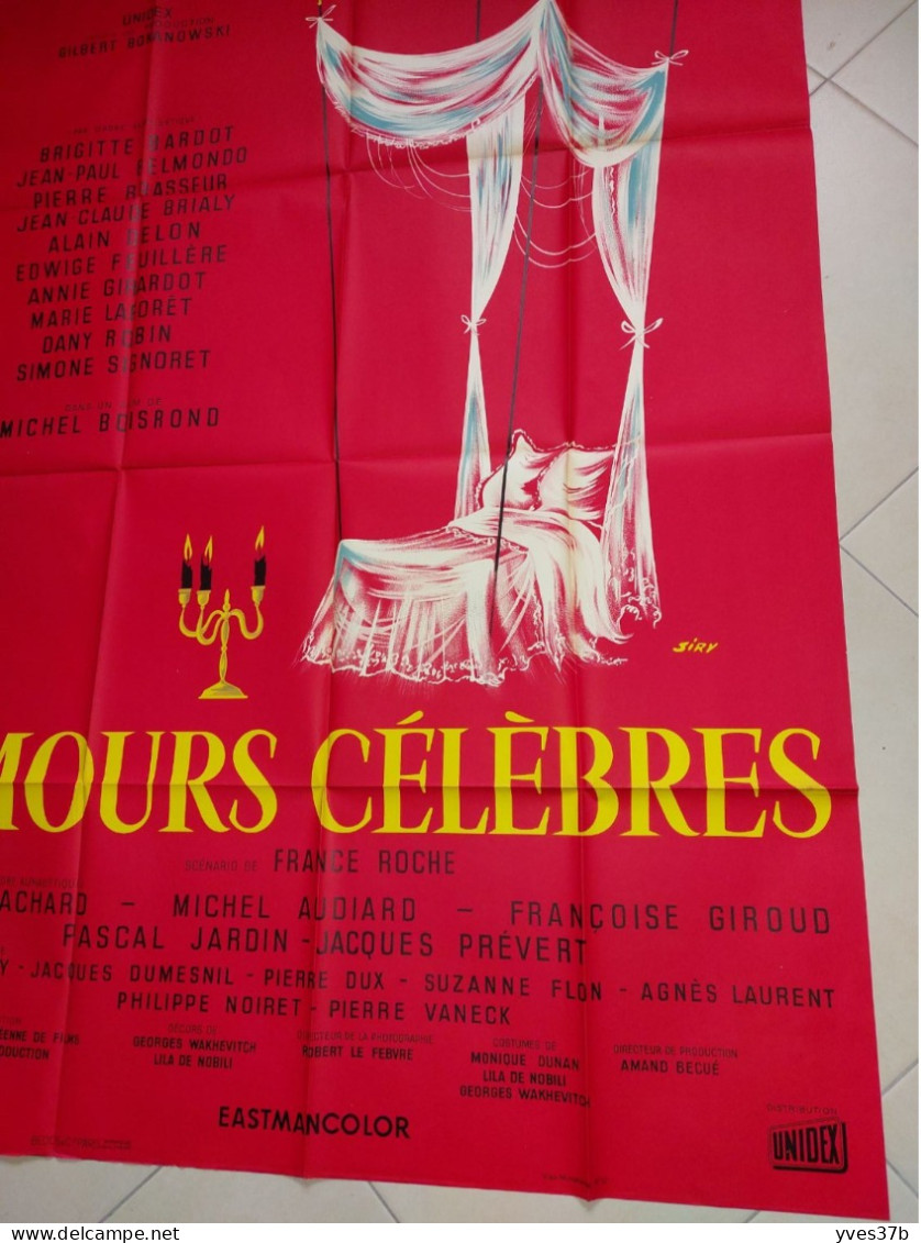 "AMOURS CELEBRES" B. Bardot, Belmondo, Brasseur, Brialy, Delon...1961 - 160x120 - TTB - Afiches & Pósters