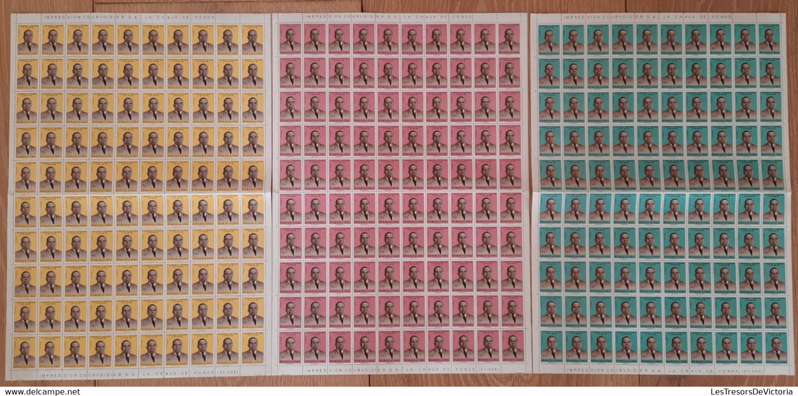 Feuille Complète X100 - Complete Sheet -  COB 431 ** 432 ** 433 ** 1961 REPUBLIQUE DU CONGO - BAISSE DE PRIX - Other & Unclassified