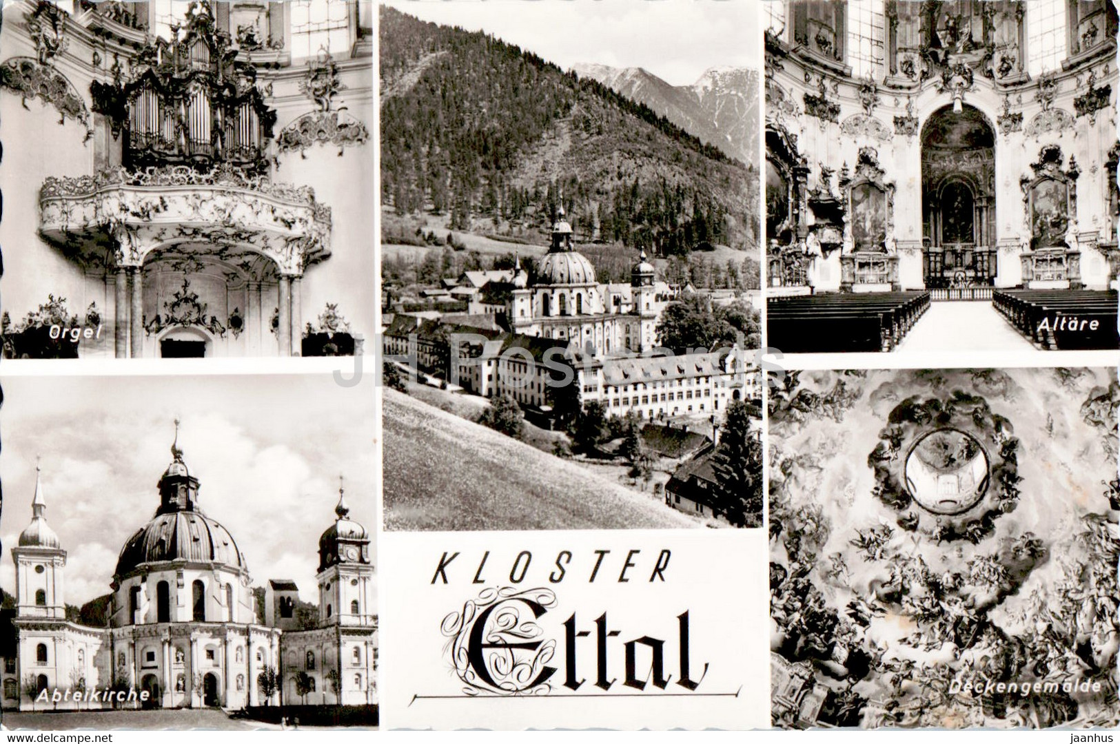 Kloster Ettal - Benedictiner Abtei - Orgel - Abteikirche - Altare - Deckengemalde - Old Postcard - Germany - Unused - Lindenberg I. Allg.