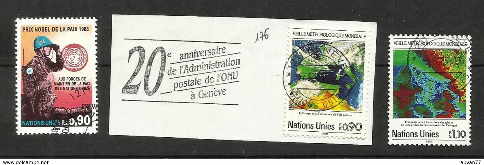 Nations Unies (Genève) N°175 à 177 Cote 6.30€ - Gebruikt