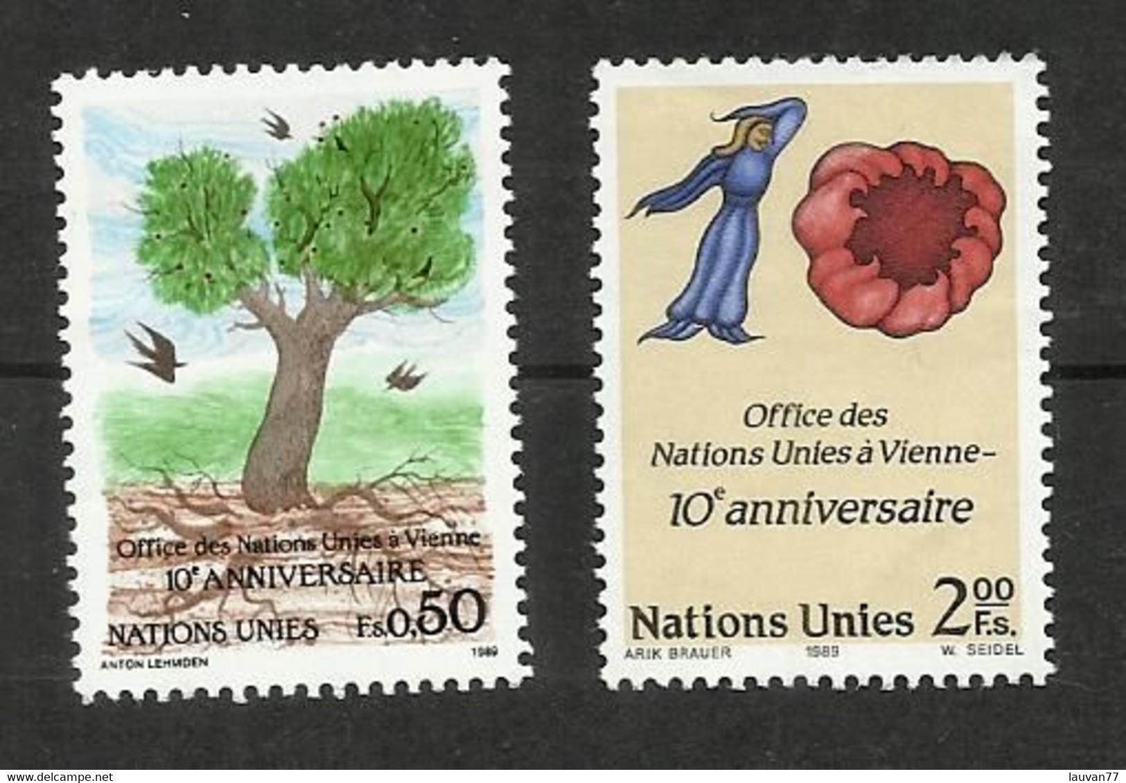 Nations Unies (Genève) N°178, 179 Cote 5.40€ - Gebruikt