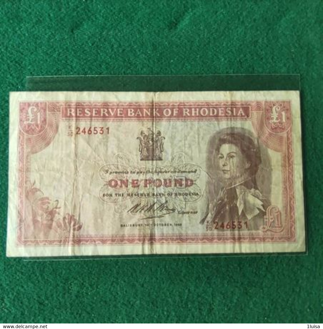 RHODESIA 1 POUND 1968 - Rhodesië